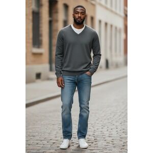 NWT Lands End Men's V Sweater M/T Supima Cotton Quiet Luxury Business Casual Lux